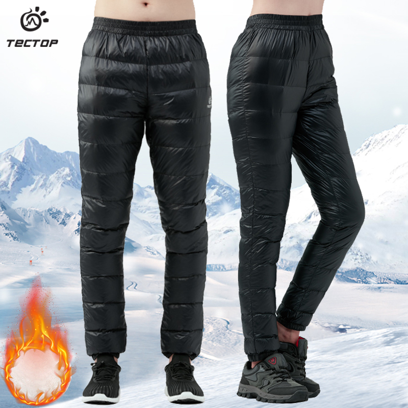 tectop tan tuo outdoor autumn and winter down pants men and women wear high waist thick white duck down men look thin and light tide