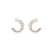 (Chinese Valentines Day Gift) Swarovski Matrix Earrings Imitation Crystal Pearl Earrings 2024 New Style