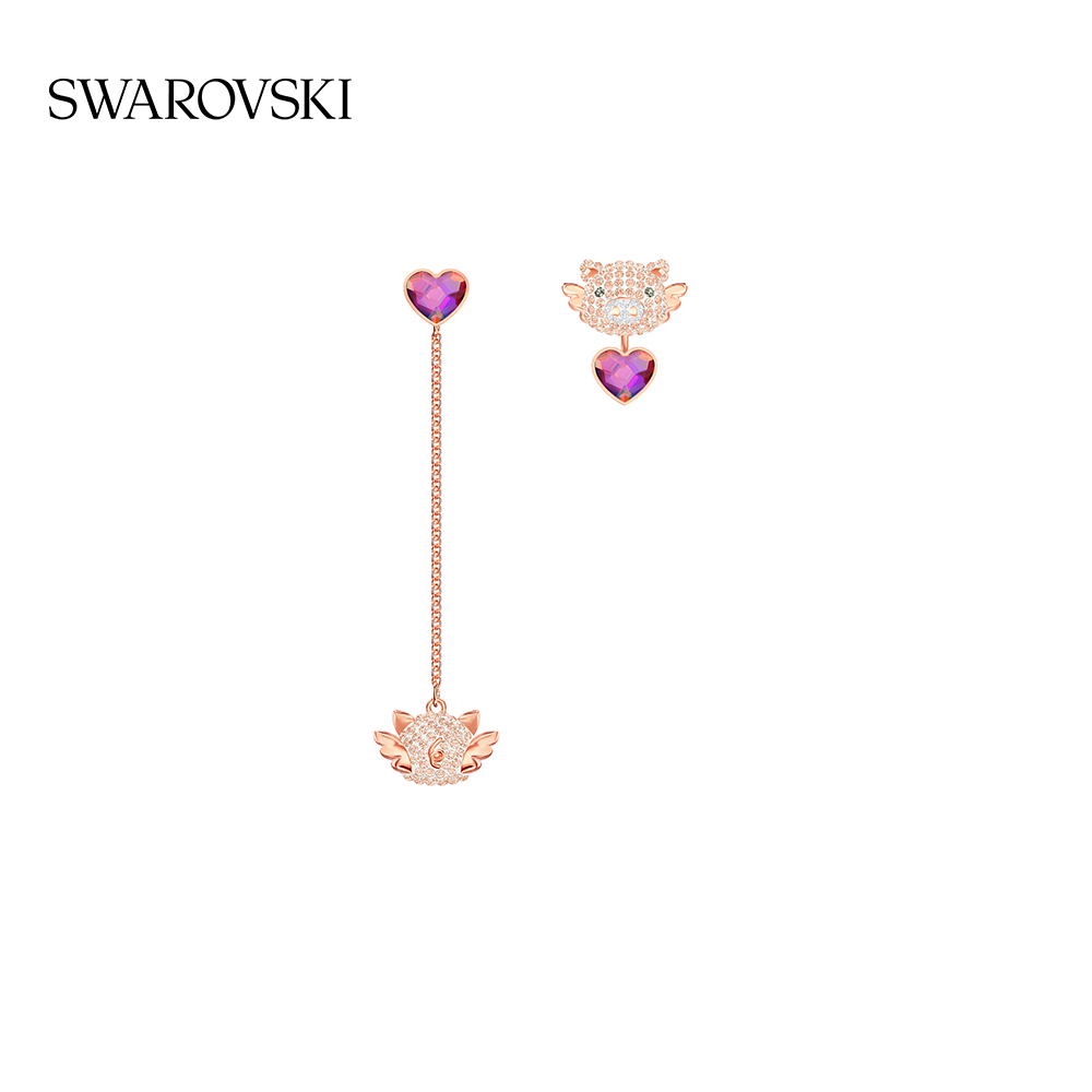Swarovski LITTLE PIG FLYING CUTE PIG GIRL EARRINGS jewelry Tanabata GIFT