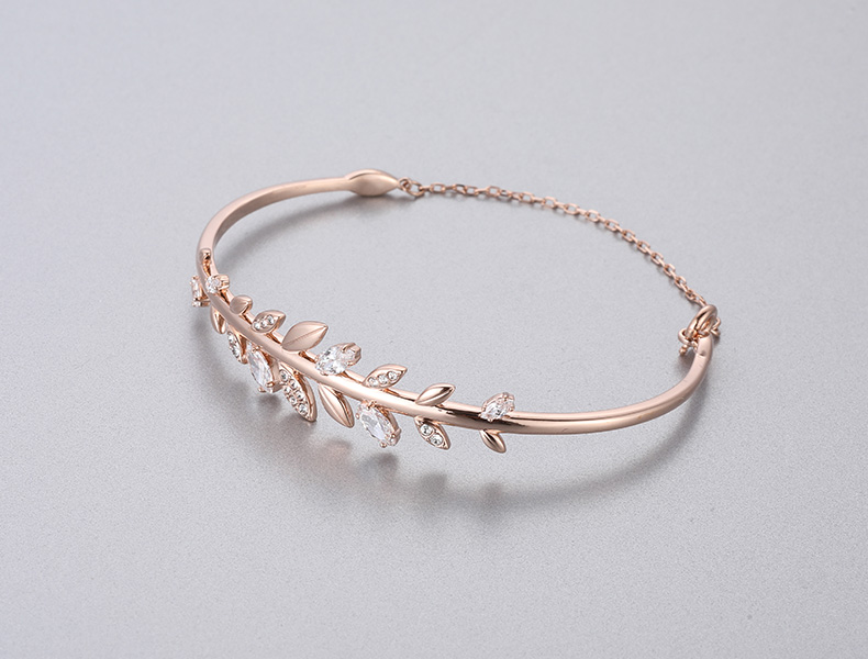 Swarovski MAYFLY Chi nhánh tươi thanh lịch Phụ nữ tinh tế Vòng đeo tay Vòng đeo tay Trang sức - Vòng đeo tay Cuff vòng tay vàng 18k