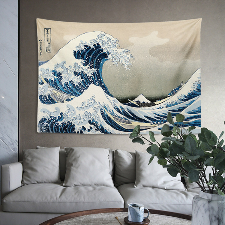 Гобелен 背景布ins挂布浮世绘墙布床头装饰挂毯网红背景墙日式神奈川冲浪 East Park