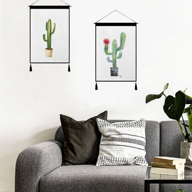 trang trí Scandinavian ins tấm thảm hộp mét vải bông cây vải vải nền bối cảnh treo che chắn bức tranh vải - Tapestry 	thảm dệt treo tường