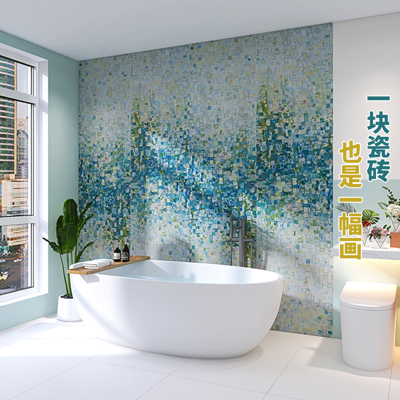 Crown Beads Bathroom Tiles 600×1200 Balcony Wall Tiles Bathroom Background Wall Retro Oil Painting Large Flower Tiles