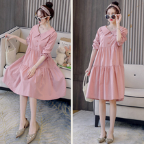 Spring maternity dress fashion spring new style tide mother skirt pregnancy pregnancy mother clothes early spring pregnant womens clothing