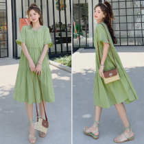 Pregnant women Summer dress dress fashion Tidal Momma Nets Red Skirts Long Skirts not to be Pregnant Summer Gestation Summer Clothes