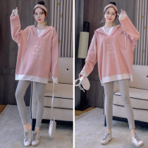 Pregnant womens blouses Fashion style Suit Tide Moms Loose big code Ocean Spice Spicy Mother Dress Spring Autumn Gestation Woman