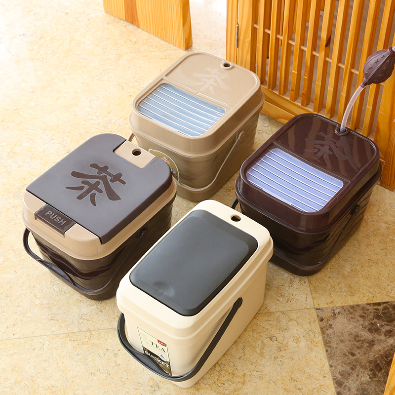 Tea Water Barrel Plastic Bucket Tea Residue Barrel Tea Barrel Drain Bucket Tea Set Accessories Bin filter Tea Tea Tray Tea Dish Accessories