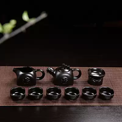 Complete set of tea sets Complete set of Kung Fu household teapots Tea sea teacups Purple sand gift box 