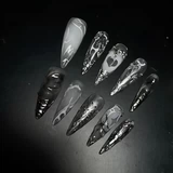 Длинные наклейки для ногтей для маникюра, новая коллекция, яркий броский стиль, легкий роскошный стиль