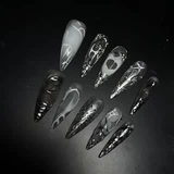 Длинные наклейки для ногтей для маникюра, новая коллекция, яркий броский стиль, легкий роскошный стиль