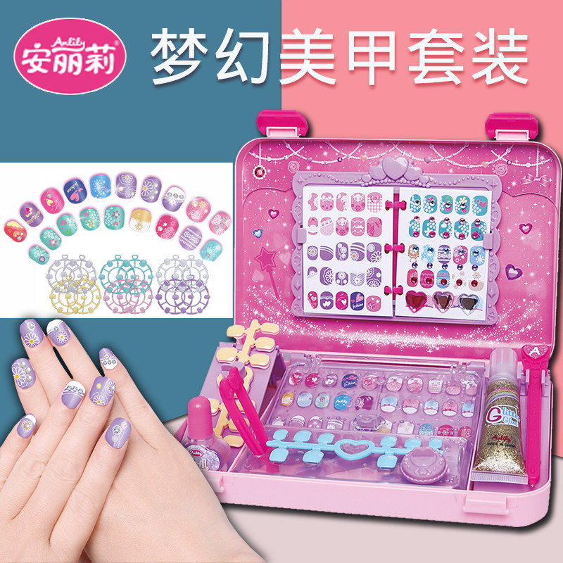 Ann Lili children's nail patch toy nail art set Little princess girl safe and non-toxic fake nail sticker