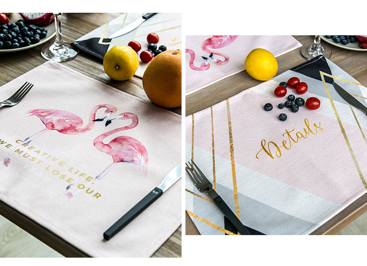 Hiện đại nhỏ gọn geometric cotton linen thực phẩm phương tây mat Bắc Âu cách nhiệt pad coaster bảng mat pad pad trà khăn vuông nhỏ khan trai ban
