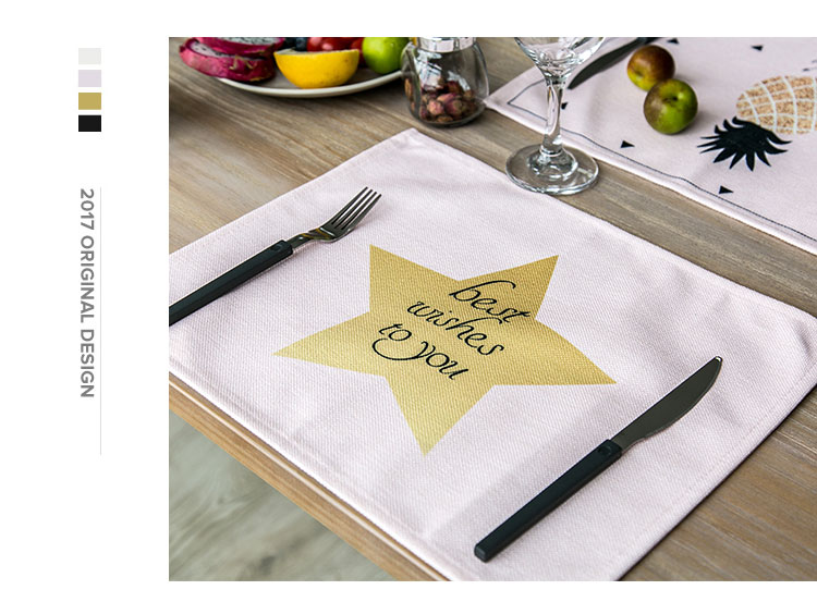 Hiện đại nhỏ gọn geometric cotton linen thực phẩm phương tây mat Bắc Âu cách nhiệt pad coaster bảng mat pad pad trà khăn vuông nhỏ khan trai ban