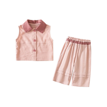 Girls Summer Suit 2024 New Childrens Fashionable Little Girl Clothes Baby Vest Pants Two-piece Set