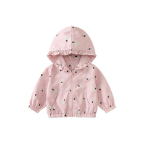 Girls coats autumn clothes 2024 new childrens style windbreakers childrens clothes baby versatile hooded tops spring and autumn