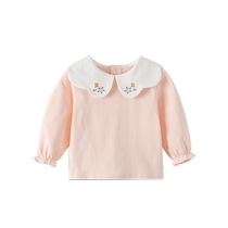 Fanhunting girls long-sleeved T-shirts for autumn 2024 new fashionable and versatile childrens bottoming shirts for baby girls spring and autumn