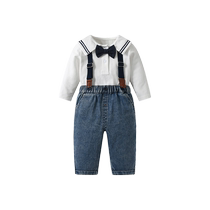 Fan Hunting Baby Suit Spring Dress Children Foreign Air Trendy Clothes Baby Age Gown gentlemen Two sets of spring and autumn