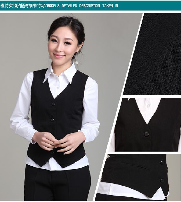 Cổ áo trắng vest nữ vest chuyên nghiệp phụ nữ đen đồng phục vest mỏng phù hợp với vest đỏ công sở áo nữ trung niên