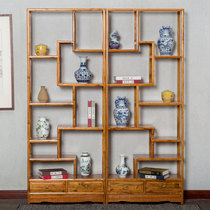 Small Bogu Rack Elm Wood Solid Wood Chinese Style Show Rack Swing Piece Rack Multi-Treasure Cabinet Tea Shelf Brief