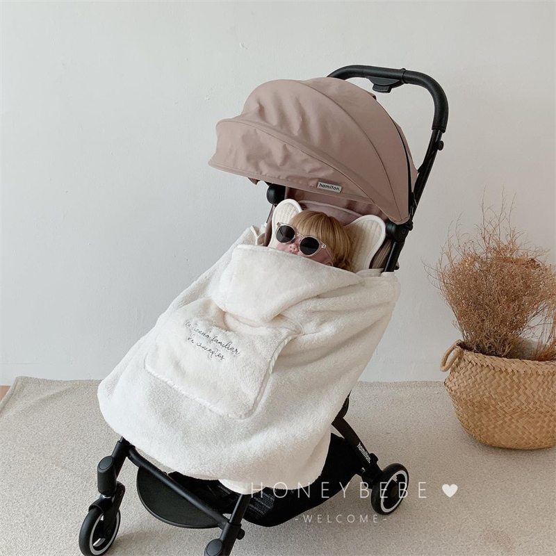Exported to South Korea ins baby stroller windproof blanket winter warm thick blanket baby going out bag quilt blanket