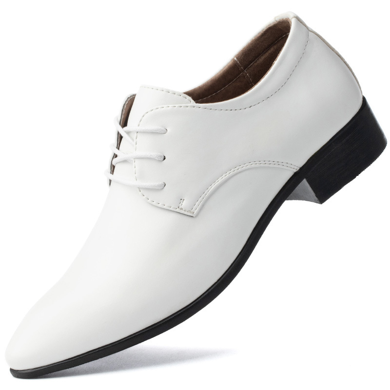 Spring and Autumn White Leather Shoes, Low-Heeled Performance Shoes, Trendy Korean Style Formal Pointed-Toe Shoes, Wedding Photography Shoes, Wedding Shoes Spring and Autumn White Leather Shoes, Low-Heeled Performance Shoes, Trendy Korean Style Formal Pointed-Toe Shoes, Wedding Photography Shoes, Wedding Shoes