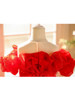 Girls' Dress, Princess Dress, Red Runway Show Host, Kidsren's Dress, Piano Performance Dress, Wedding Flower Girl Dress