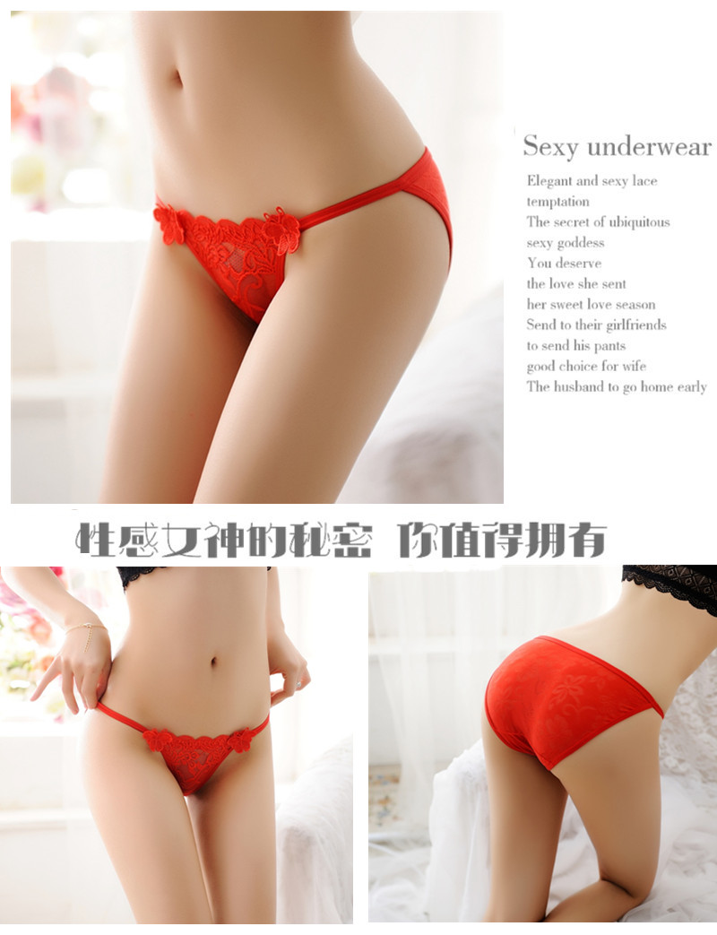 Phiên bản Nhật Bản và Hàn Quốc của đồ lót nữ trong suốt gợi cảm ren nữ siêu mỏng thoáng khí cotton waist quần short eo thấp quanlotnamsexy