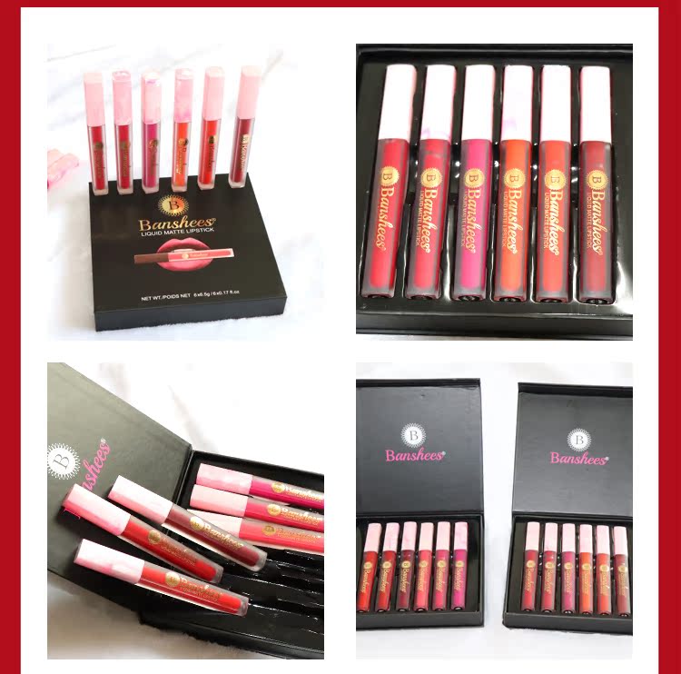 Son bóng mờ 6 màu set lip glaze nhung dưỡng ẩm cho son môi không thấm nước lâu trôi không tắt son ngày Valentine - Son bóng / Liquid Rouge 	son bóng focallure review	