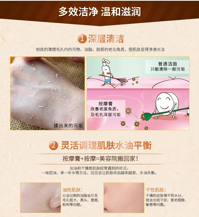 Kem làm sạch sâu chính hãng làm sạch lỗ chân lông bụi bẩn da mặt làm sạch da mặt nạo vét kem massage - Kem massage mặt sáp zero