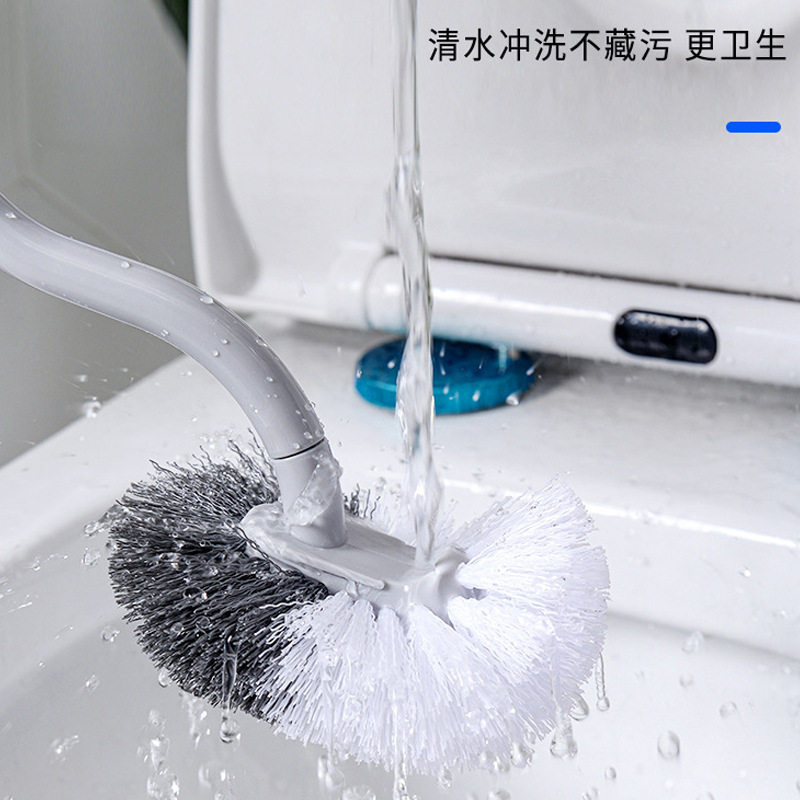 Toilet brush wall-mounted squat toilet Japanese-style cleaning brush home bathroom no dead ends long handle soft-bristled toilet brush