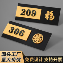 Acrylic house number plate for home dormitory residential B&B room number three-dimensional digital creative personalized signage