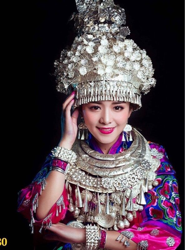 Aying Miao Arts New National Characteristics Silver Jewelry clothing Miao silver Accessories Headwear Item Ring Performance Clothing