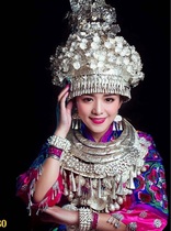 Aying Miao Art New National Features Silver Clothing Miao Silver Headwear Collar Performance Costume