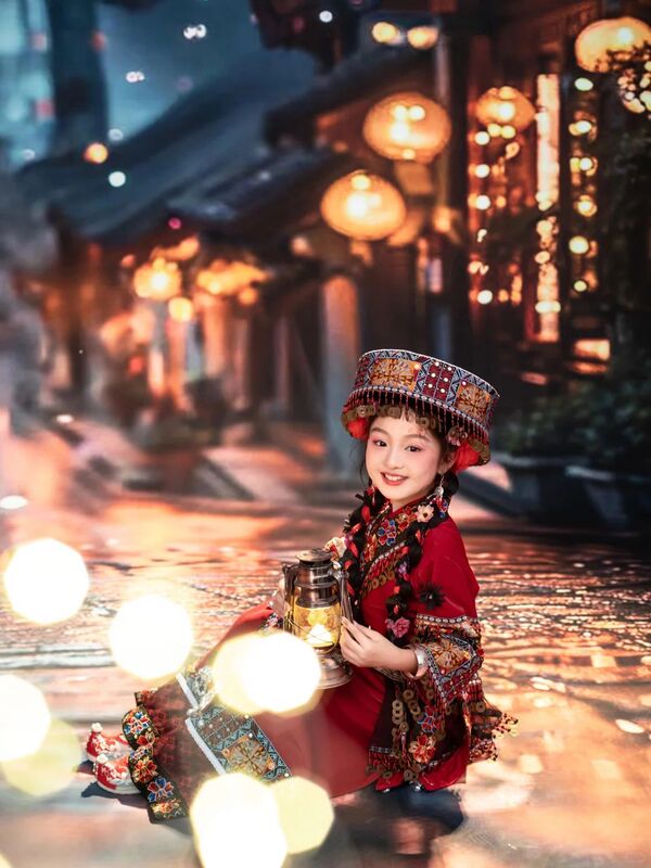 New Miao Ethnic Clothing from Miangjiang, Amao Set, Ethnic Minority Costumes, Tujia Dance Performance Outfits for Girls and Children New Miao Ethnic Clothing from Miangjiang, Amao Set, Ethnic Minority Costumes, Tujia Dance Performance Outfits for Girls and Children