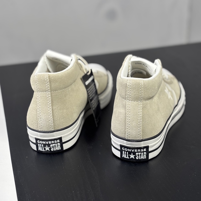 Converse/Converse Star Arrow Men's and Women's Couple's Mid-Top Leather Off-White Sports Casual Sneakers A06778C