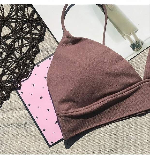 2018 Châu Âu và Châu Mỹ không có vòng thép gợi cảm sâu V tam giác bikini bikini dây đeo vai mỏng với miếng đệm ngực cỡ lớn cup đồ lót mỏng áo ngực mặc áo dài