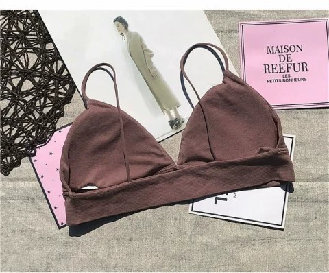 2018 Châu Âu và Châu Mỹ không có vòng thép gợi cảm sâu V tam giác bikini bikini dây đeo vai mỏng với miếng đệm ngực cỡ lớn cup đồ lót mỏng