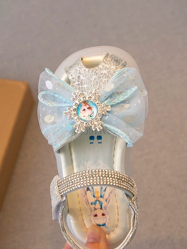 Сандалии для принцессы, детские туфли с бантиком, мягкая подошва