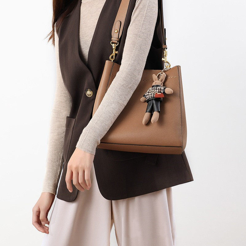 French counter MKZAREA leather simple light luxury new fashion leather bucket bag women's shoulder cross-body bag