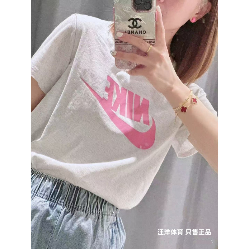 Nike Women's Short-Sleeved Summer New Style Round Neck Breathable Cotton Versatile Simple T-Shirt Dx7907-052