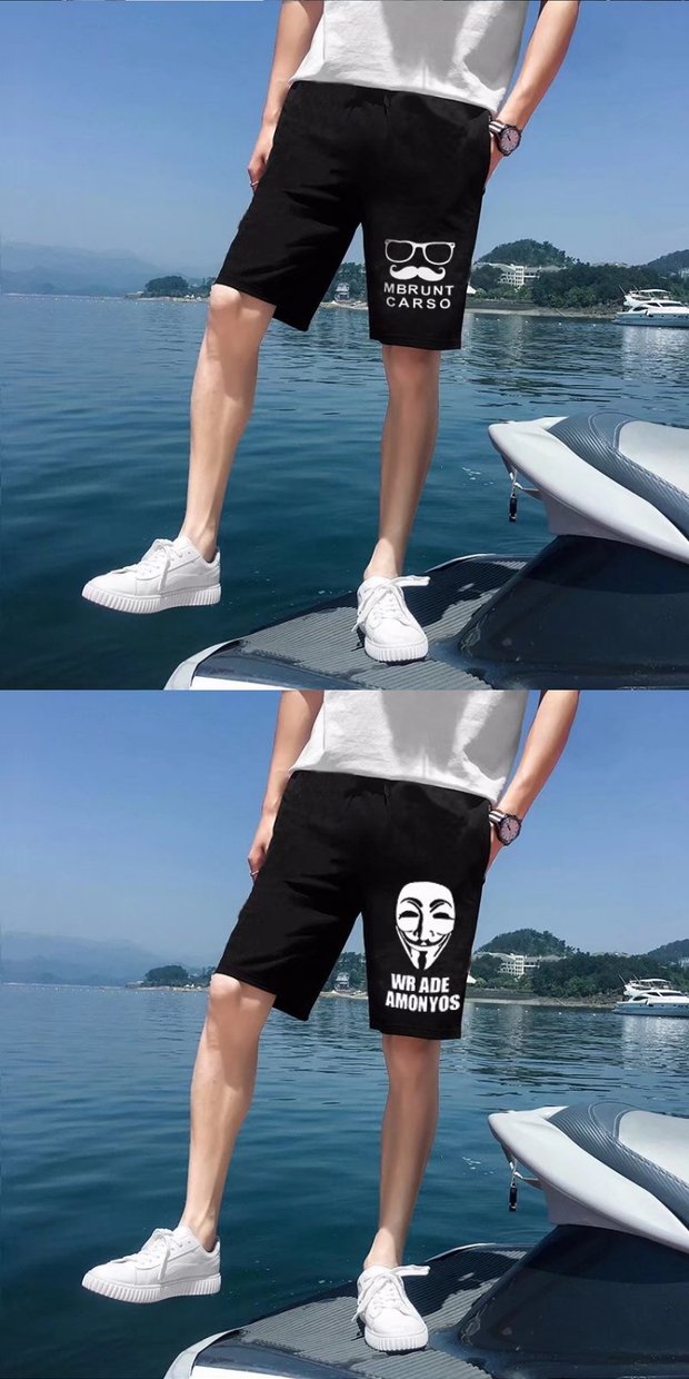 Quần short thể thao nam Hàn Quốc giản dị năm điểm quần lớn 衩 mùa hè thủy triều 5 điểm 7 bảy điểm lỏng lẻo quần đi biển nam quần áo nam hàng hiệu