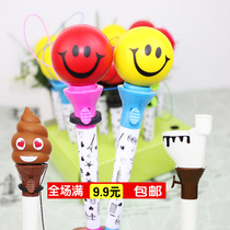 Stationery decompression basketball pen football Pen smiling face ballpoint pen boxing bounce ball pen decompression fruit bouncing pen