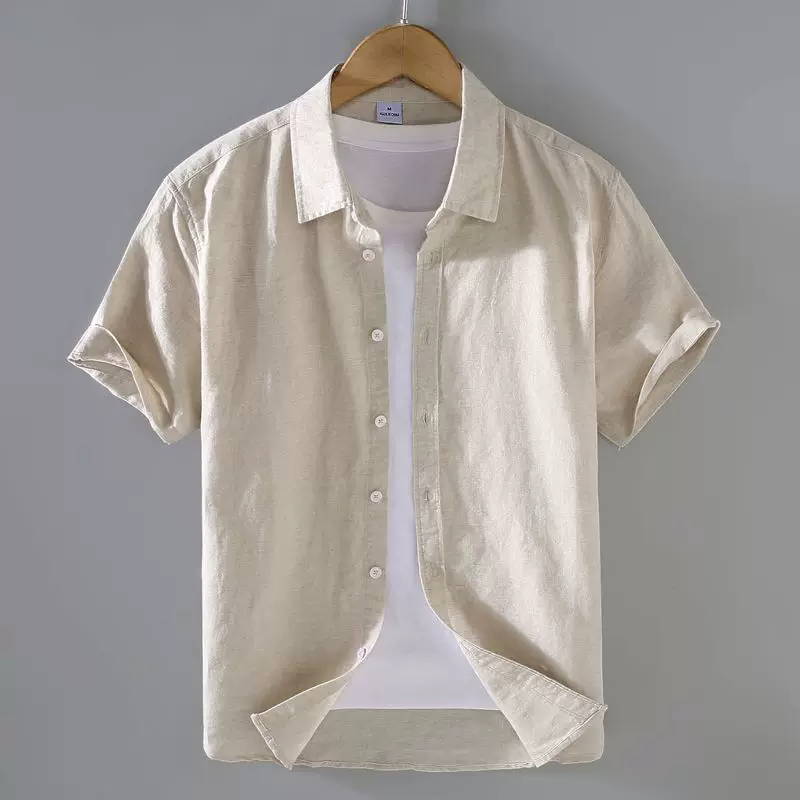 Японская рубашка, летняя одежда для Freizeit на отдых, oversize, хлопок и лён