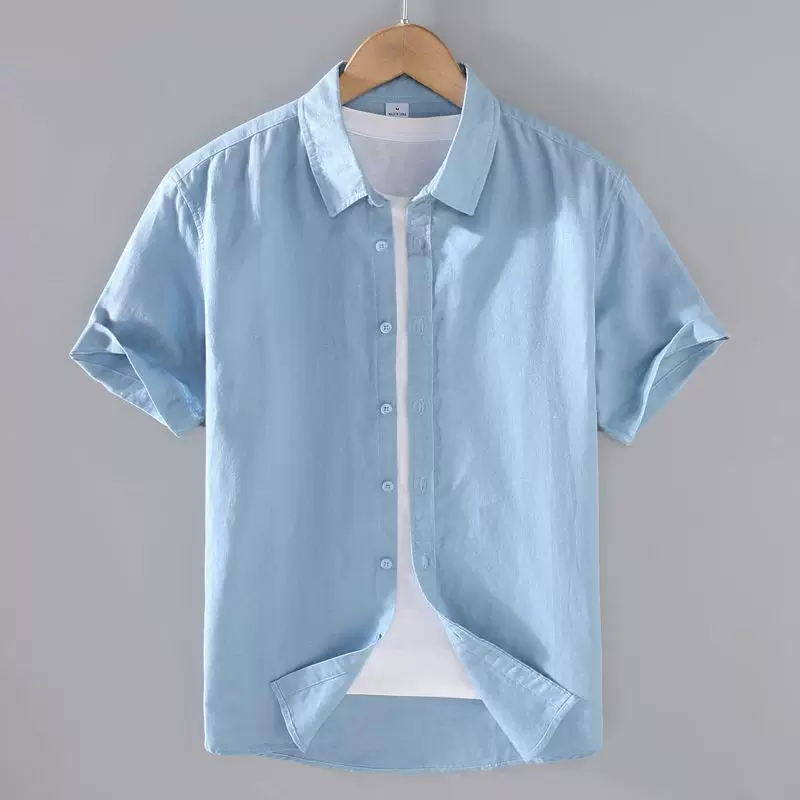 Японская рубашка, летняя одежда для Freizeit на отдых, oversize, хлопок и лён