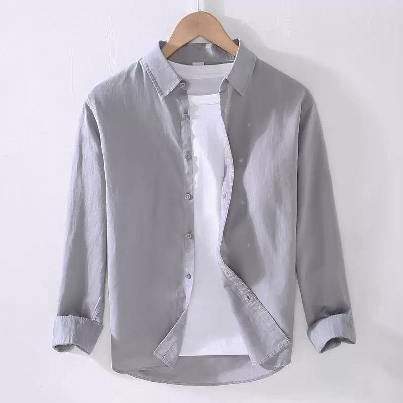 Японская рубашка, летняя одежда для Freizeit на отдых, oversize, хлопок и лён