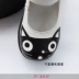 Giày đế bệt mèo Lolita mùa xuân và mùa hè sản phẩm mới giày đơn Jieya / 016 / giày đế bằng da tròn mũi nông giày đế thấp - Giày cắt thấp