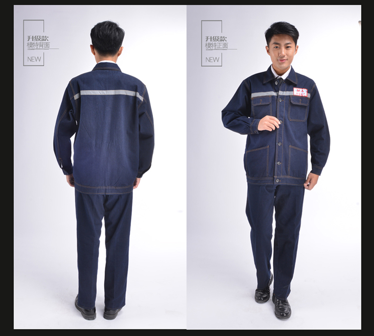 Mùa hè cotton chống bỏng bỏng chống cháy máy sửa chữa denim sơn trang web bảo hiểm lao động quần áo chống nóng hàn làm việc quần áo phù hợp với nam giới và phụ nữ