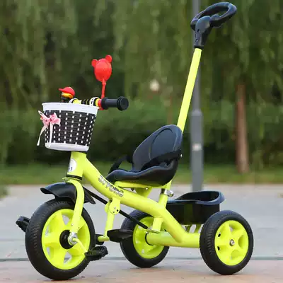 Children's tricycle Female baby small child Boy riding bicycle bicycle can be pushed by hand 1-2-3-5 years old