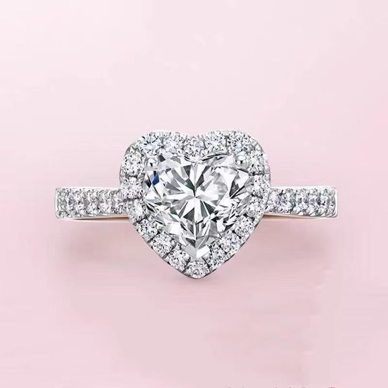 S999 sterling silver love diamond ring for women D color eight hearts and eight arrows sterling silver knot wedding diamond ring