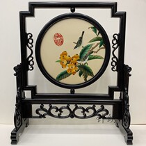 unis tan Wooden handmade embroidery finished embroidery ornaments tai ping shuang mian xiu gift shuang mian xiu Ming and Qing dynasties Chinese